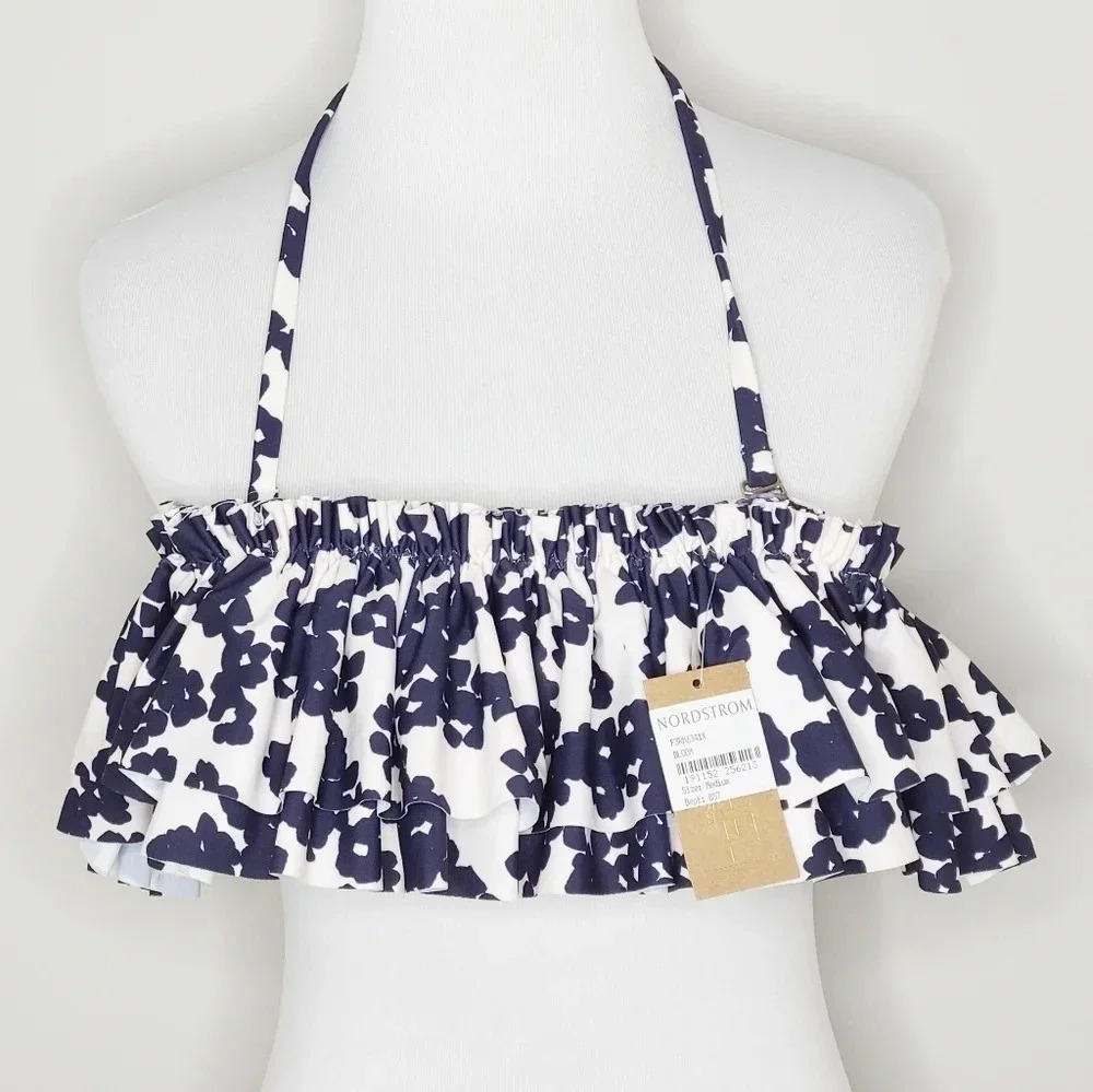 NWT Rachel Roy Bloom Floral Ruffled Swim Top M - Picture 2 of 7